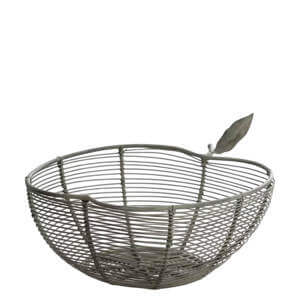 Grand Illusions Wire Apple Basket Grey